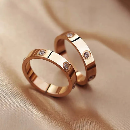 Gold Crystal Band Ring