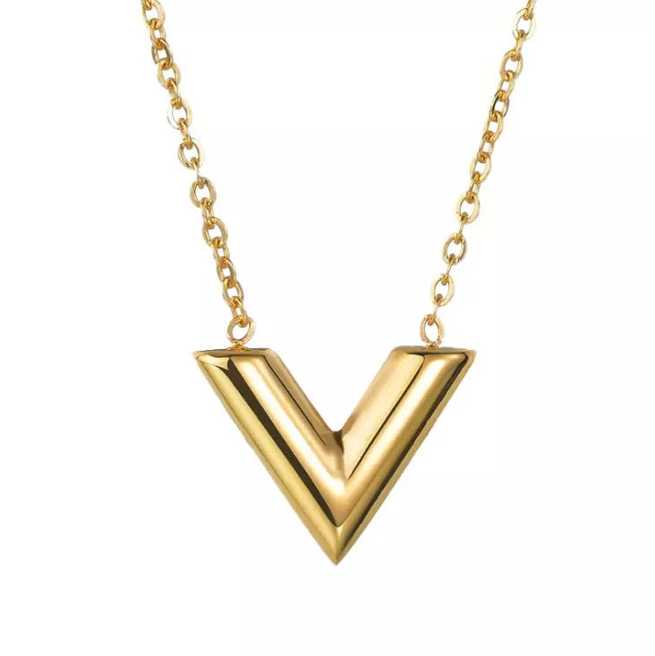 V Necklace Silver