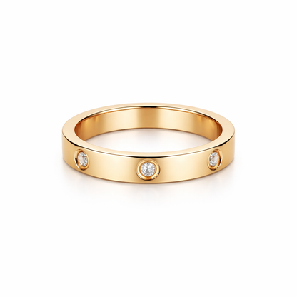 Gold Crystal Band Ring