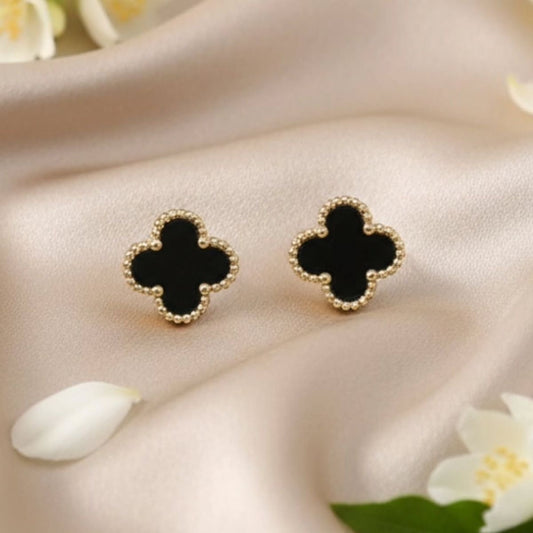 Clover Studs Black