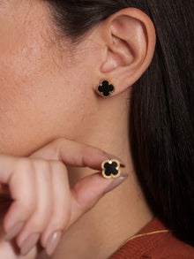 Clover Studs Black