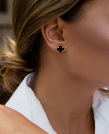 Clover Studs Black